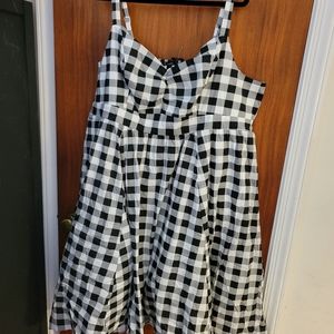 Torrid 4x Retro Gingham Black & White Sweetheart Dress
